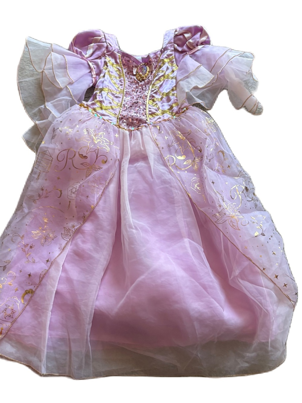 Disney store Rapunzel dress gown 7 8 world land Halloween costume Bibbidi